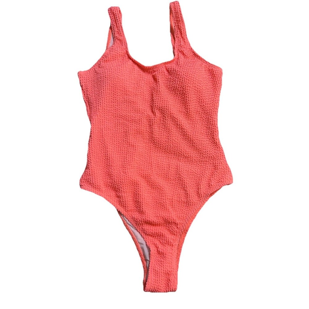 Ribbed one piece swimsuit Coral New